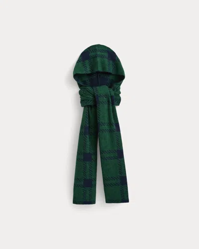 Everlane Wool Cashmere Tie-front Scarf In Eden/true Navy In Green