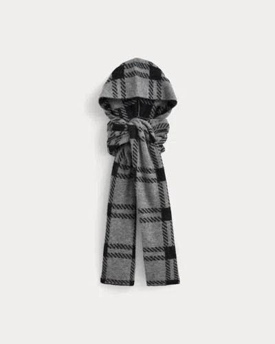 Everlane Wool Cashmere Tie-front Scarf In Vintage Grey/vintage Black In Gray
