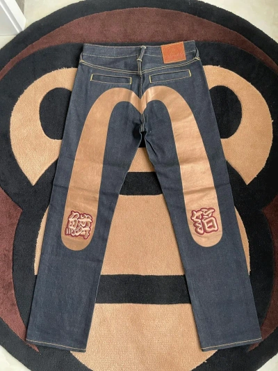 Pre-owned Evisu Golden Daicock Style Jeans！size：30 In Black Blue