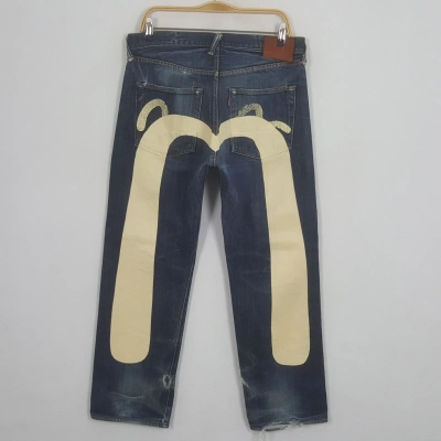 Pre-owned Evisu X Vintage Evisu Yamane Selvedge Custom Art Daicock Denim Jeans
