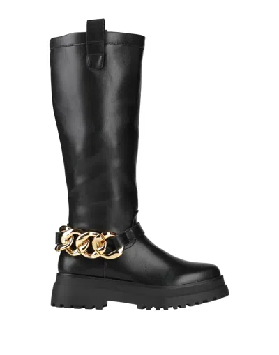 Exe' Woman Knee Boots Black Size 9 Textile Fibers
