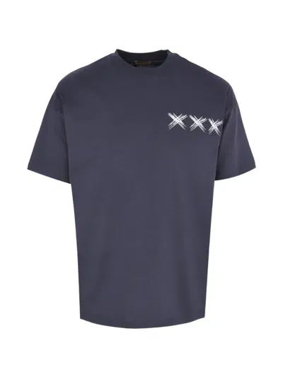 Exit Society Graphic-print Dropped-shoulder T-shirt In Blue