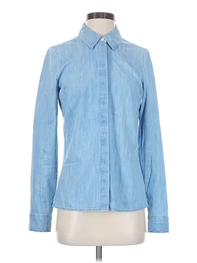 Pre-owned Express Long Sleeve Button Down Shirt In Blue
