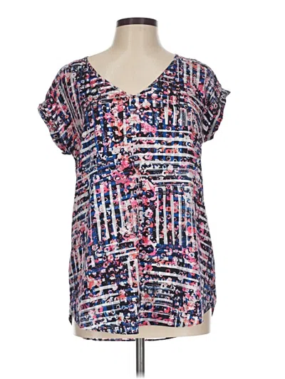 Pre-owned Express Short Sleeve Blouse In Pink