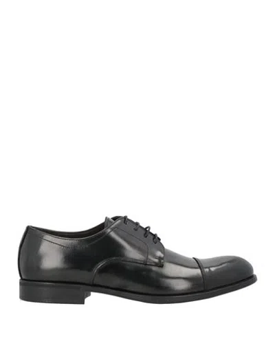 Exton Man Lace-up Shoes Black Size 8 Leather