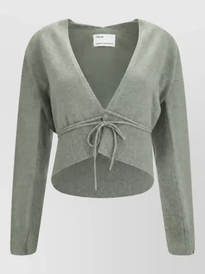 Extreme Cashmere Cashmere Ribbed Slim-fit V-neck Cardigan In Green