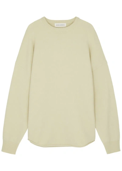 Extreme Cashmere N°53 Crew Hop Cashmere-blend Jumper In Yellow