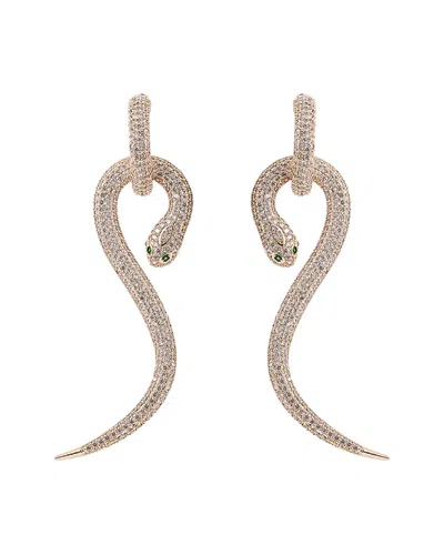 Eye Candy La 14k Plated Cz Snake Earrings