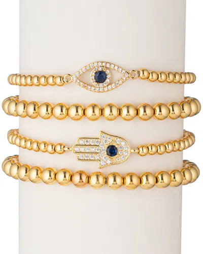 Eye Candy La Cz Hamsa & Evil Eye Stretch Bracelet Set