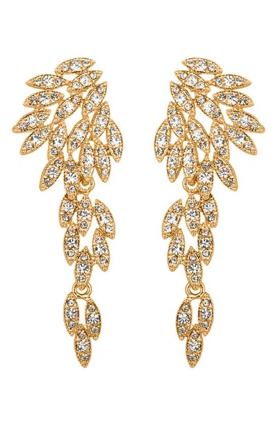 Eye Candy Los Angeles Starling Crystal Cluster Statement Drop Earrings In Gold