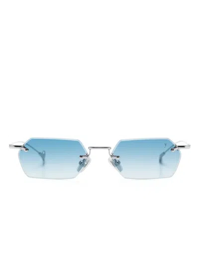 Eyepetizer Rectangle-frame Metallic Sunglasses In Silver