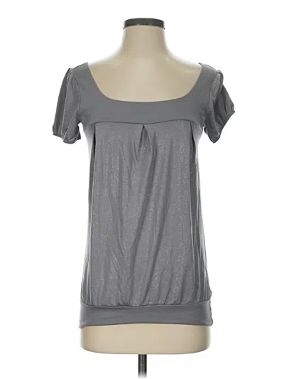 Pre-owned Eyeshadow Short Sleeve Top Gray Scoop Neck Tops
