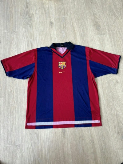 Pre-owned F C Barcelona X Nike Vintage Nike Barcelona Soccer Jersey 2000-2002 In Black