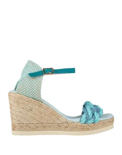 Fabi Woman Espadrilles Light Blue Size 8 Textile Fibers, Leather In Multi