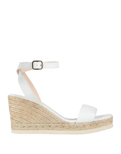 Fabi Woman Sandals White Size 11 Leather In Multi