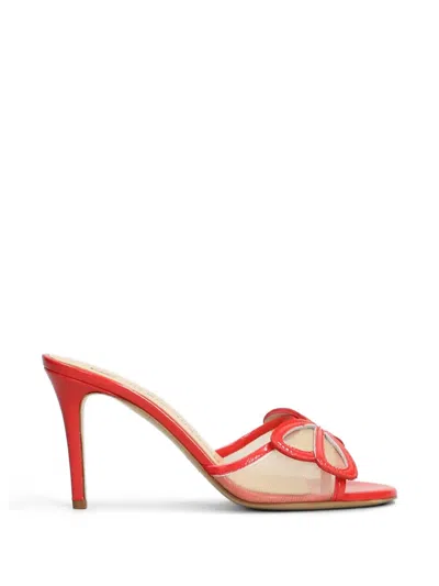 Fabio Rusconi Bow-detail Mesh Mules In Red