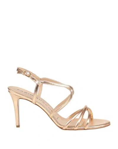 Fabio Rusconi Woman Sandals Gold Size 11 Leather