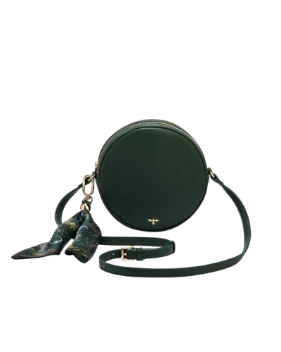 Fable England Chloe Circle Purse In Dark Green