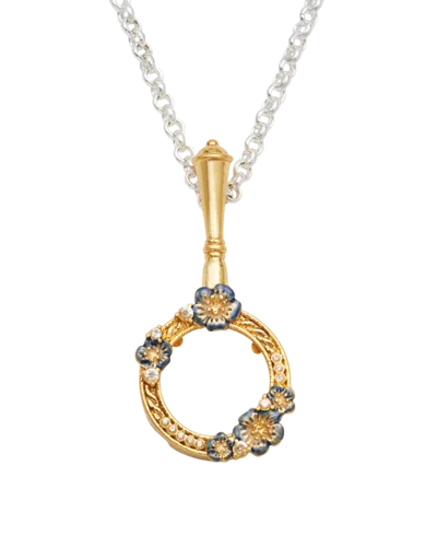 Fable England Larkspur Magnifying Glass Necklace In Gold