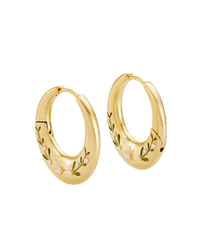 Fable England Niva Mistletoe Hoop Earrings In Transparent