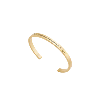 Fable England Niva Mistletoe Pearl Bangle In Gold
