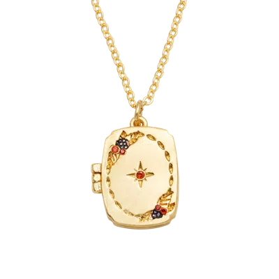 Fable England Orla Hedgerow Locket Necklace In Gold