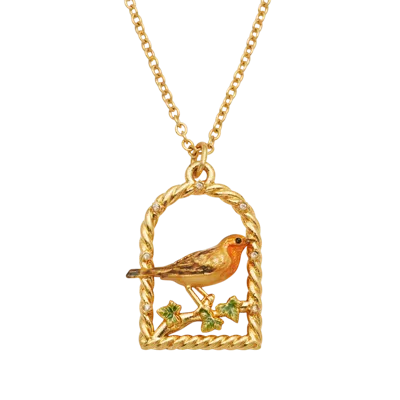 Fable England Robin Necklace In Gold