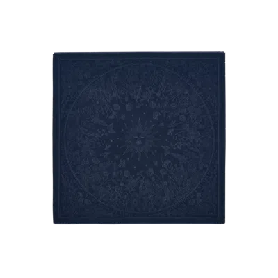 Fable England Selene Large Square Jacquard Scarf In Blue