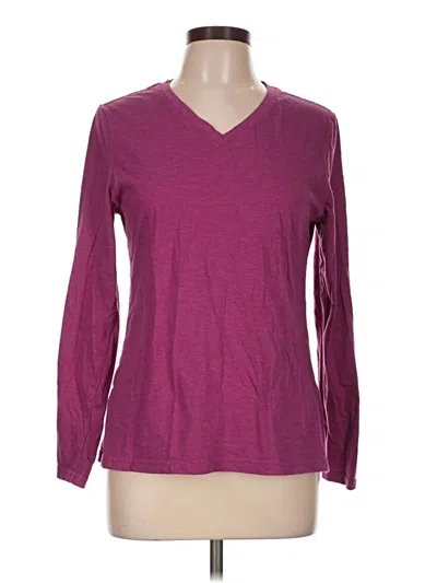 Pre-owned Faded Glory 3/4 Sleeve T-shirt In Burgundy