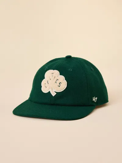 Faherty Boston Celtics X '47 Clean Up Flat Brim Hat In Dark Green