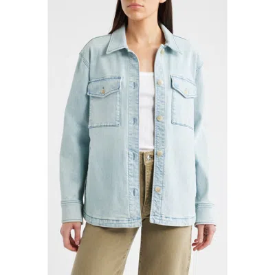 Faherty Holden Denim Shirt Jacket In Blue