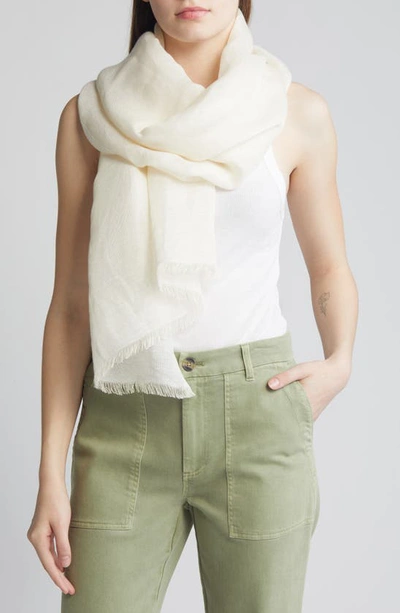 Faherty Signature Linen & Modal Scarf In Oatmeal