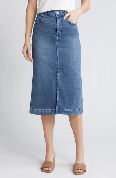 Faherty Stretch Terry Midi Skirt In Riverton