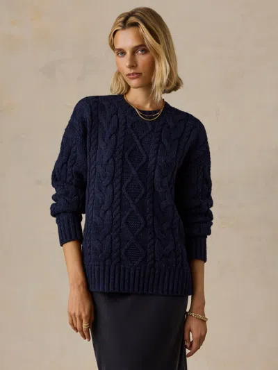 Faherty Sunday Morning Crewneck Sweater In Blue