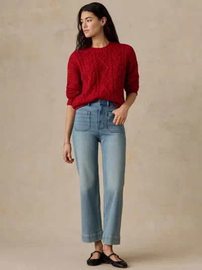 Faherty Sunday Morning Crewneck Sweater In Red