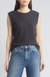 Faherty Sunwashed Slub Muscle Tank In Washed Black