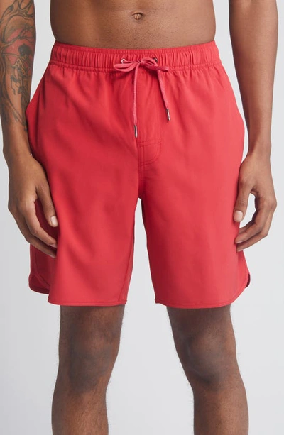 Fair Harbor Anchor Swim Trunks In Red Sail