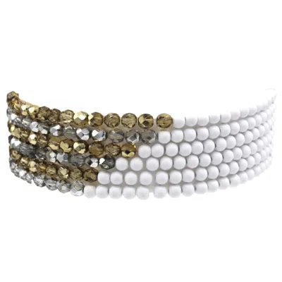 Fairchild Baldwin Women's Gold / White / Silver Masai Choker Necklace - Matte White Gold/silver In Multi