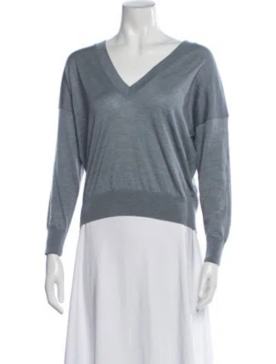 Pre-owned Falconeri Cashmere V-neck Top In Blue