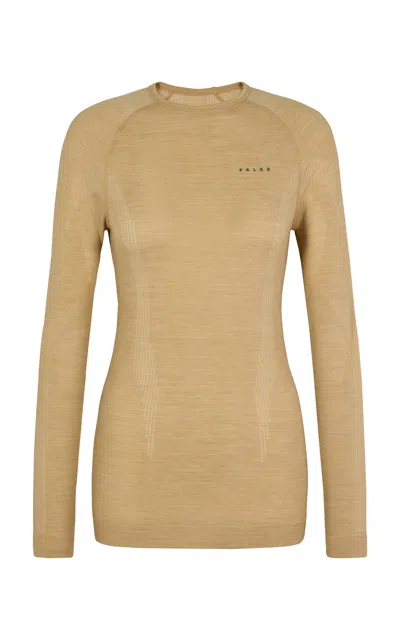 Falke Tech-wool Base Layer Ski Top In Brown