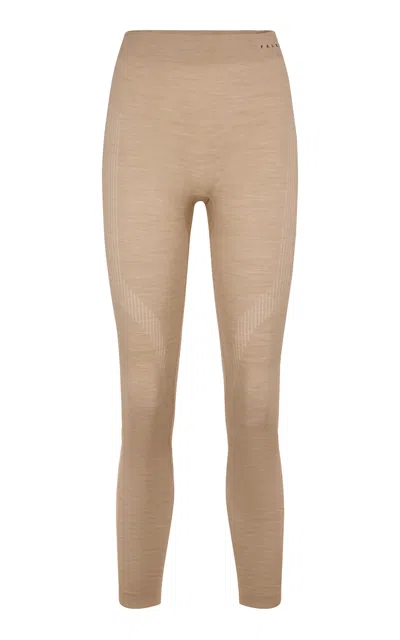 Falke Tech-wool Long Base Layer Ski Tights In Brown