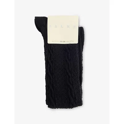 Falke Womens Declivity Knee-high Wool-blend Socks 3000 Black
