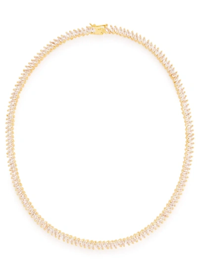 Fallon Rivière Crystal-embellished Necklace In Gold