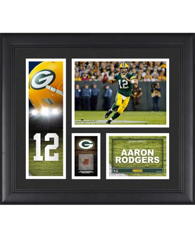 Fanatics Authentic Aaron Rodgers Green Bay Packers Framed 15" X 17" Player Collage With A Piece Of Game-used Football In Multi