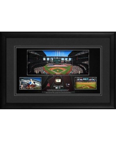 Fanatics Authentic Arizona Diamondbacks Framed 10" X 18" Stadium Panoramic Collage With A Piece Of Game-used Baseball In Multi