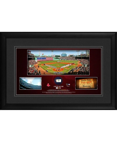Fanatics Authentic Boston Red Sox Framed 10" X 18" Stadium Panoramic Collage With A Piece Of Game-used Baseball In Multi