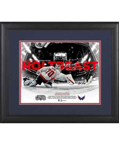 Fanatics Authentic Braden Holtby Washington Capitals Framed 11" X 14" 2018 Stanley Cup Final Game 2 Save Spotlight Phot In Multi