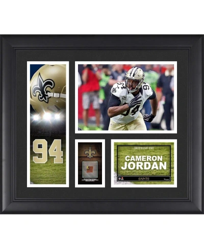 Fanatics Authentic Cameron Jordan New Orleans Saints Framed 15" X 17" Player Collage With A Piece Of Game-used Football In Multi