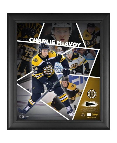 Fanatics Authentic Charlie Mcavoy Boston Bruins Framed 15'' X 17'' Impact Player Collage With A Piece Of Game-used Puck In Multi