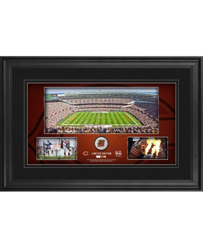 Fanatics Authentic Chicago Bears Framed 10" X 18" Stadium Panoramic Collage With Game-used Football In Multi
